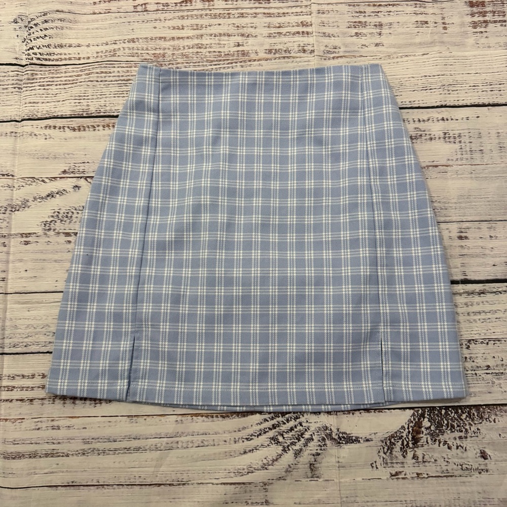 Blue Plaid Women's Skirt by Brandy Melville size extra small